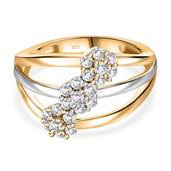 Moissanit Bicolor Ring, ca. 0,63 ct.