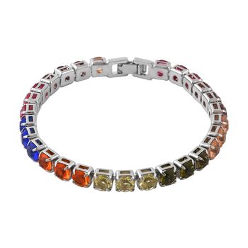 Mehrfarbiger Kristall Schmuckset Reines Messing