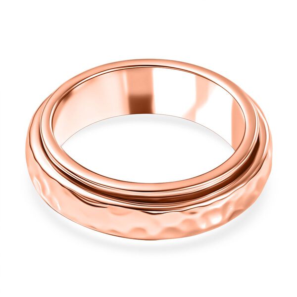 Strukturierter Spinning-Band-Ring, 925 Silber 750 Roségold Vermeil image number 6