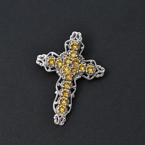 J Francis gefertigt mit SWAROVSKI- Helle Farbe Topas Swarovski Kristall Anhänger image number 2