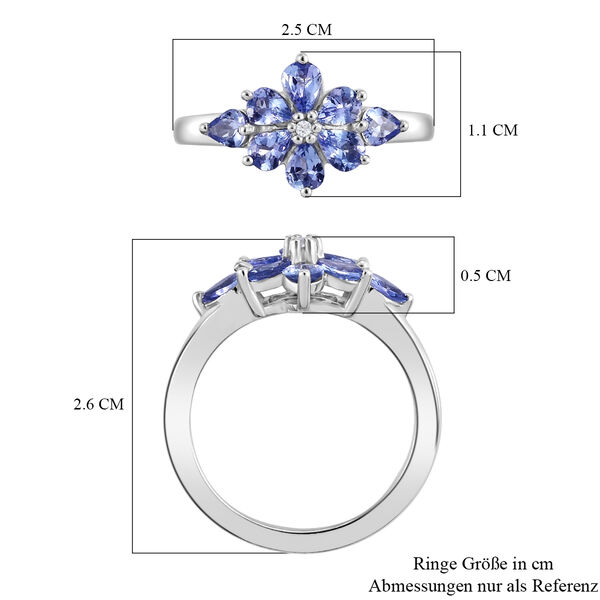 Tansanit und wei&szlig;er Zirkon-Ring - 1,08 ct. image number 7