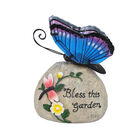 Harz Solarlampe, Schmetterling, Größe 16x10x20 cm, Blau & Lila