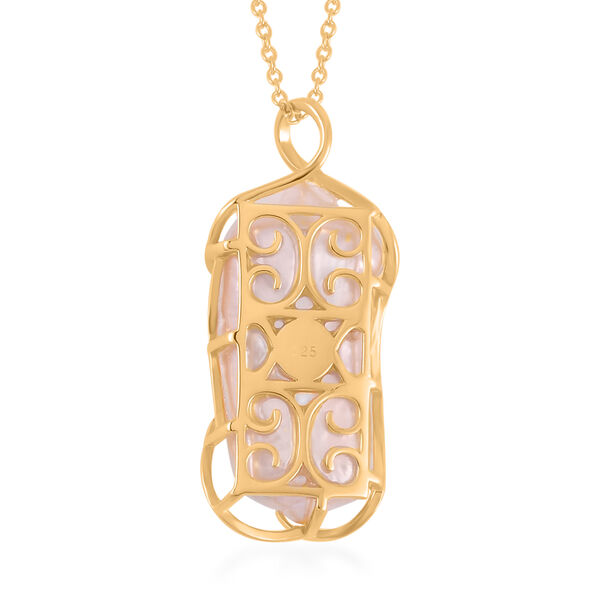 Lila Keshi Perle Anhänger mit 45cm Kette image number 6