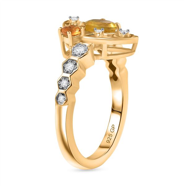 GP Trionfo Kollektion - Kanarischer Opal, Feueropal Ring 925 Silber 750 Gelbgold Vermeil (Gr&ouml;&szlig;e 18.00) ca. 0.68 ct image number 6