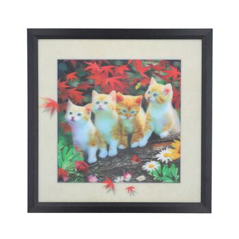 Realistisches 5D Katzen-Gem&auml;lde, Gr&ouml;&szlig;e 43,5x43,5x1,2 cm, Mehrfarbig