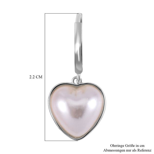 Wei&szlig;e Muschelkernperle und Zirkonia-Ohrringe, 925 Silber vergoldet - 1 ct. image number 6