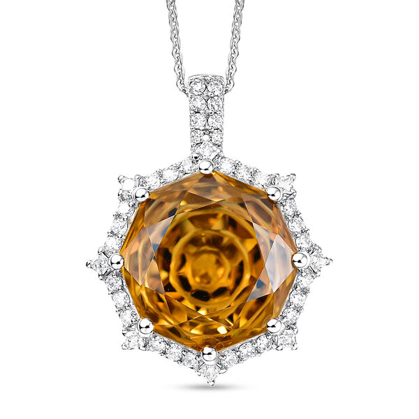 D'Joy Citrin und Moissanit Ring und Anh&auml;nger mit 50cm Kette image number 1