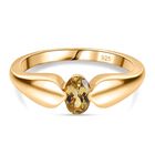 AA Natürlicher goldener Tansanit Ring 925 Silber 750 Gelb Vergoldet (Größe 17.00) ca. 0,42 ct
