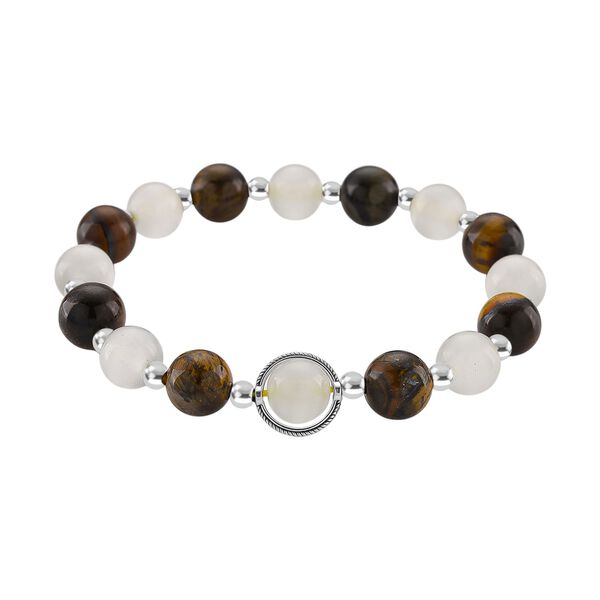 3er Set - Gelbes Tigerauge, Erstellt weißes Katzenaugen Armband, ca. 175.00 ct image number 4