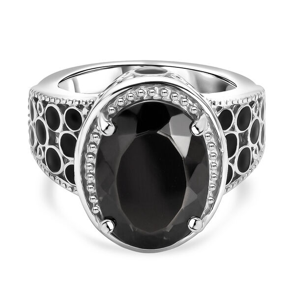 Elite Shungit Ring 925 Silber platiniert  ca. 3,63 ct