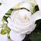 6 weiße Lilien, 3 weiße Rosen mit weißer Keramikvase image number 1
