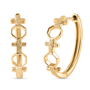 GP - Kanchanaburi Blauer Saphir Ohrringe 925 Silber 750 Gelb Vergoldet