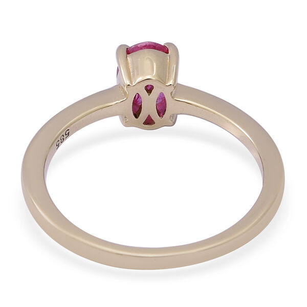 Nat&uuml;rlicher Mosambik Rubin Solit&auml;r Ring 585 Gelbgold image number 4