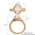 Natürlicher, äthiopischer Opal und Zirkon-Ring, 925 Silber vergoldet  ca. 1,33 ct image number 6