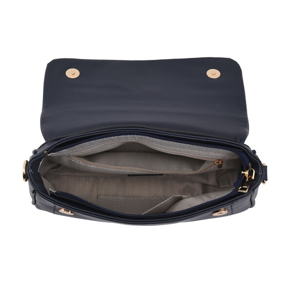 Umhängetasche aus Kunstleder mit abnehmbarem Riemen, Größe 27x7x15 cm, Dunkelblau image number 6