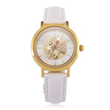 William Hunt - Moissanit Uhr, Swiss Ronda Uhrwerk, Reiner Edelstahl, goldfarben, ca. 0.20 ct