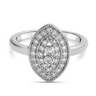 Diamant Ring 925 Silber Platin-Überzug (Größe 16.00) ca. 0,26 ct