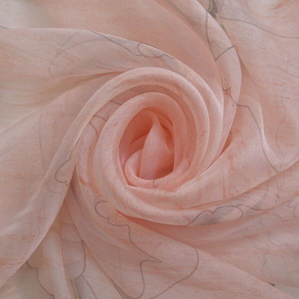 LA MAREY - bedruckter Seidenschal, 180x110 cm, florales Muster, Cr&egrave;me image number 4