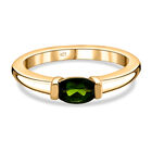 Natürlicher Chromdiopsid Solitär Ring 925 Silber vergoldet (Größe 20.00) ca. 0,50 ct