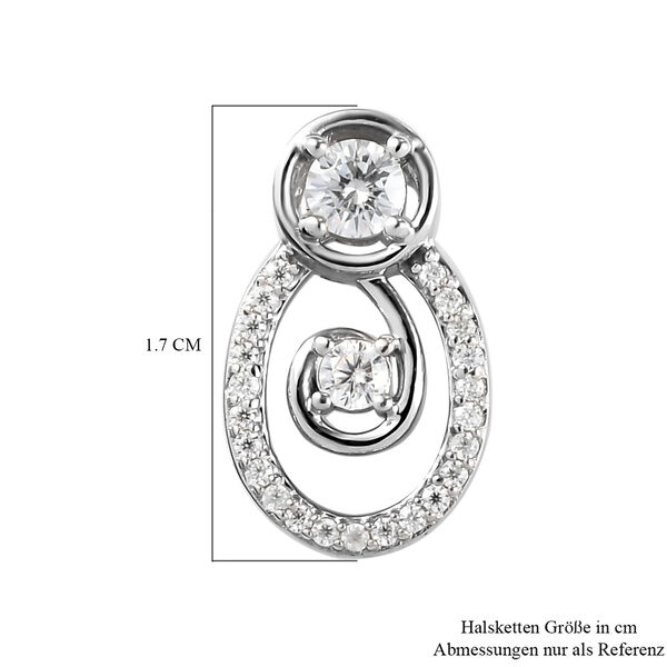 88 Facetten Moissanit Anhänger 925 Silber platiniert ca. 0,30 ct. image number 6