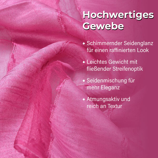 Modal-Seide-Schal, Streifendesign, 175x60 cm, Rosa image number 4