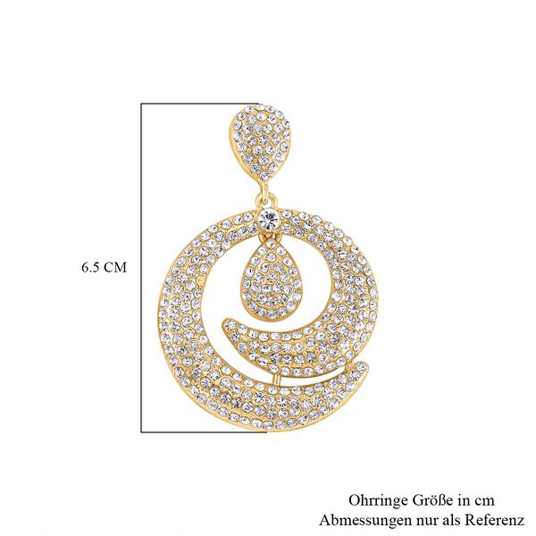 Wei&szlig;er Kristall Ohrringe, vergoldet image number 4