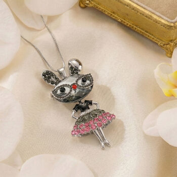 Mehrfarbiger Kristall Anh&auml;nger mit Kette, ca. 63.5 cm + 5 cm Extender, Legierung, Legierung emailliert