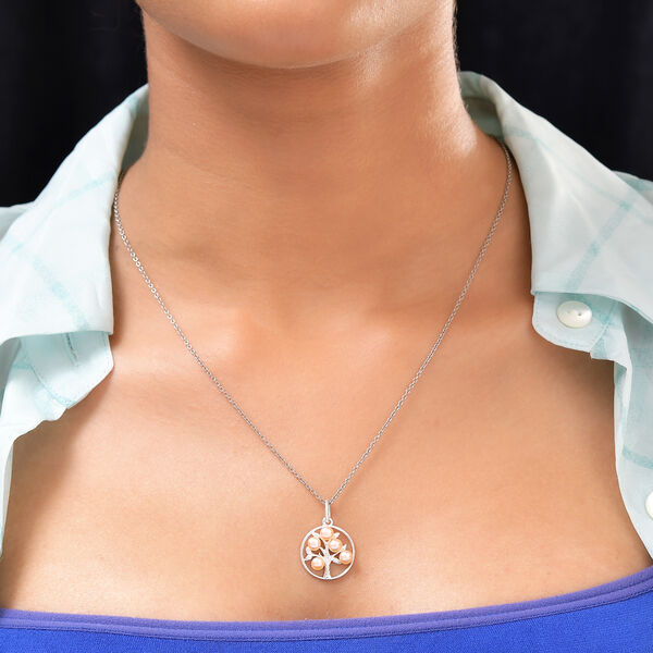 Rosa Süßwasserperlen-Anhänger, 925 Silber image number 1