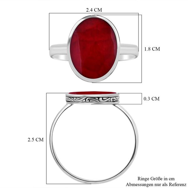 Royal Bali - Koralle Ring, 925 Silber (Gr&ouml;&szlig;e 19.00) image number 5