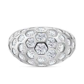 Zirkonia Ring im Honigwabe-Design