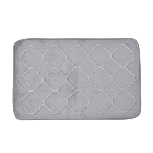 2er-Set Flanell gepr&auml;gtes Matten Set mit Memory Foam Futter, Gr&ouml;&szlig;e 50x80+50x40 cm, Grau image number 2