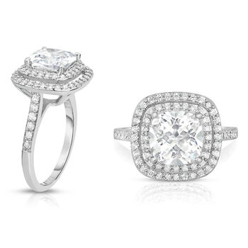 Wei&szlig;er Zirkonia Ring Nickelfreies Messing (Gr&ouml;&szlig;e 18.00)