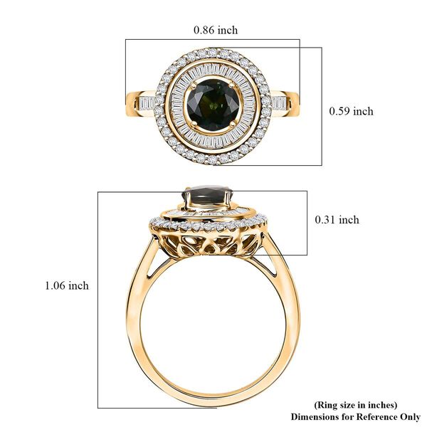 LUXORO zertifiziert und gepr&uuml;ft AAA gr&uuml;ner Saphir und Diamant Ring in 585 Gold - 1,78 ct. image number 6