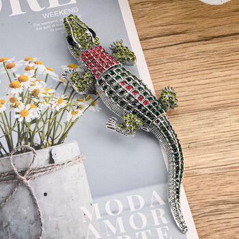 Mehrfarbiger Kristall Brosche Antik-silber-Plattierung