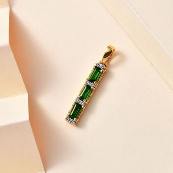 Nat&uuml;rlicher Chromdiopsid und Zirkon Anh&auml;nger - 0,85 ct.