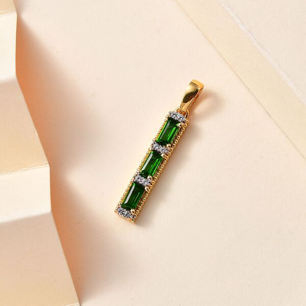 Nat&uuml;rlicher Chromdiopsid und Zirkon Anh&auml;nger - 0,85 ct. image number 2