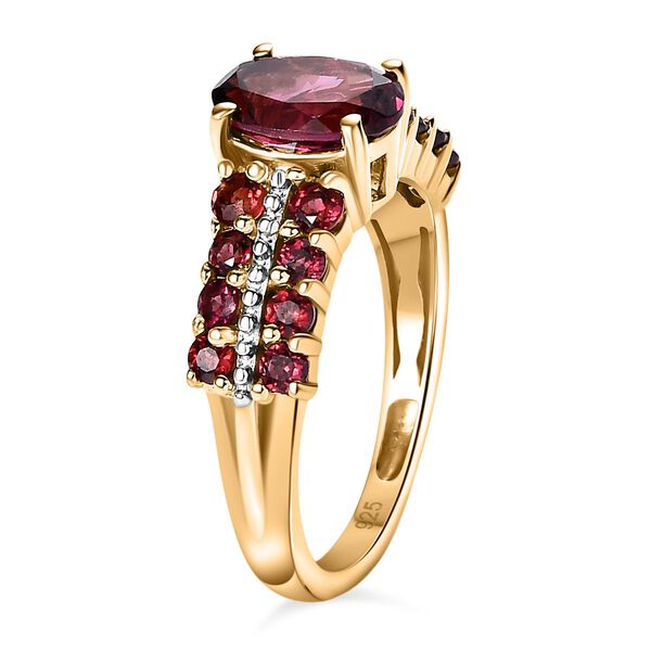 AAA Orissa Rose Granat Ring, 925 Silber Gelbgold Vermeil, (Größe 16.00) ca. 2.72 ct image number 5