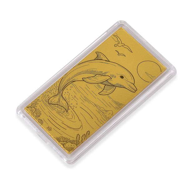 999er Gold-Barren mit Delfin-Motiv image number 3