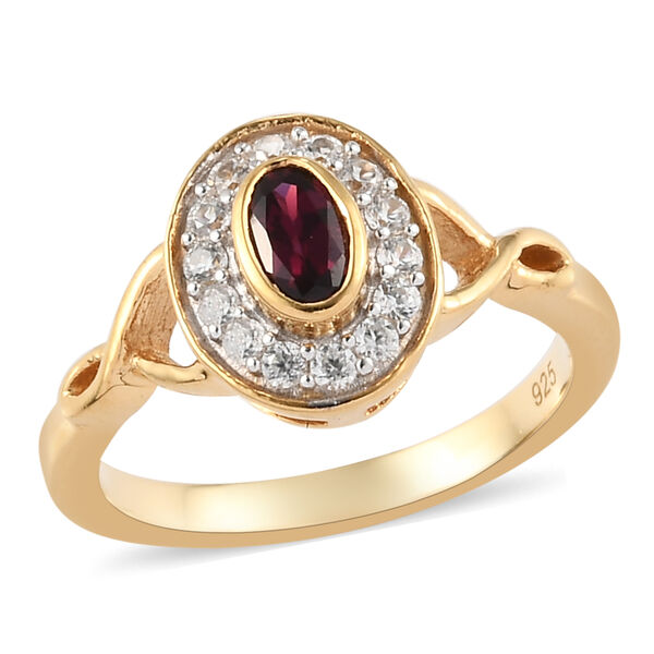 Anthill Granat und Zirkon-Ring, 925 Silber vergoldet  ca. 0,57 ct image number 4