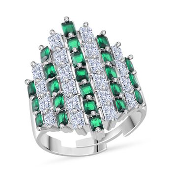Gr&uuml;ner und wei&szlig;er Zirkonia flexibler Ring