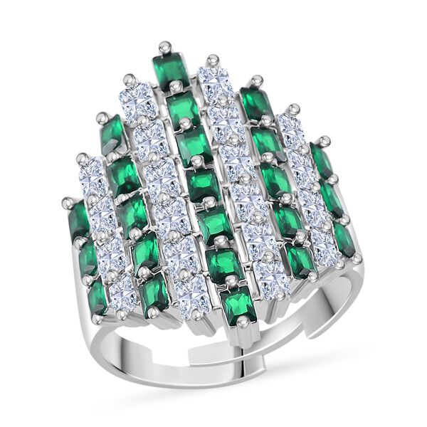 Gr&uuml;ner und wei&szlig;er Zirkonia flexibler Ring