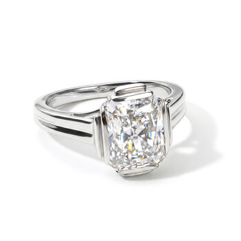 D'Joy Moissanit Ring 925 Silber Rhodiniert (Gr&ouml;&szlig;e 18.00) ca. 3,53 ct