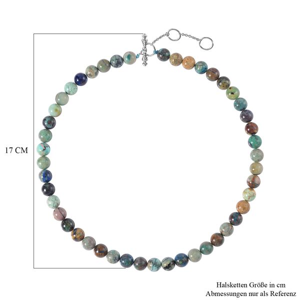 AAA Chrysokoll, Roter Granat Halskette ca. 50 cm 925 Silber rhodiniert ca. 388.09 ct image number 5