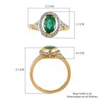 AAA Kagem sambischer Smaragd und Diamant-Halo-Ring in 585 Gelbgold, 1,38 ct. image number 6