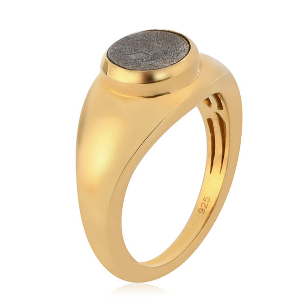 Meteorit Ring 925 Silber vergoldet  ca. 3,32 ct image number 5