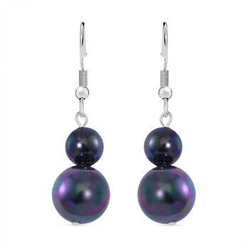 Pfauenfarbene Muschelkernperlen Ohrringe