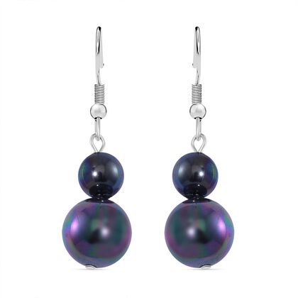 Mehrfarbige Muschelperlen (ca. 7-13 mm) Ohrringe, 316L Edelstahl
