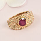 Afrikanischer Rubin Ring 925 Silber 585 Vergoldet image number 1