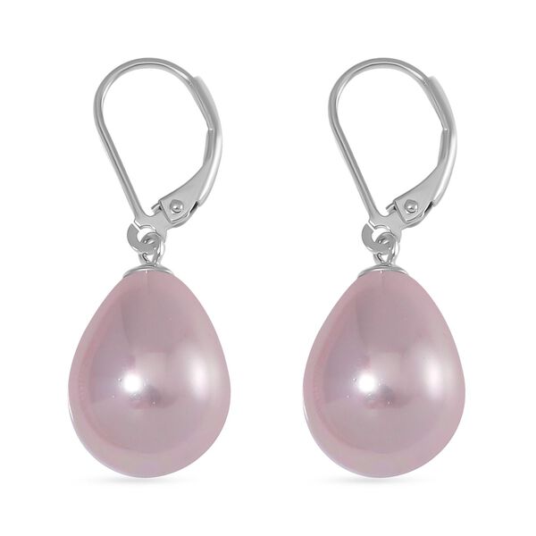 Rosa Muschelkernperle Ohrringe 925 Silber rhodiniert image number 4