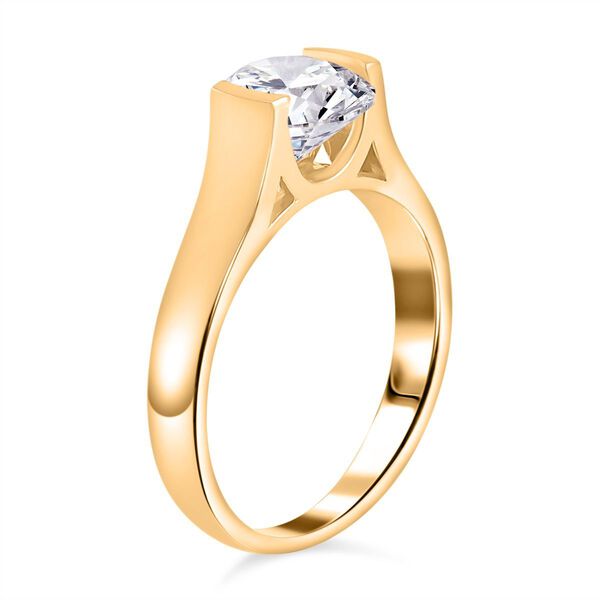 Moissanit Ring 925 Silber vergoldet (Größe 18.00)  ca. 1.75 ct image number 3